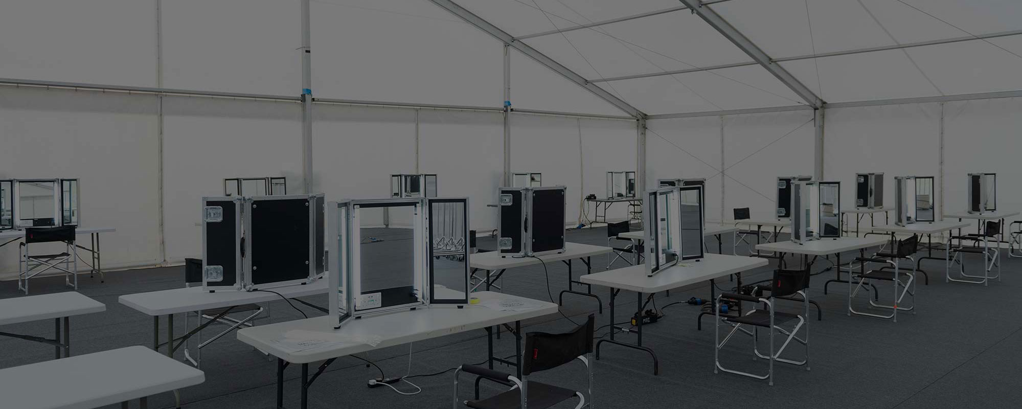 Temporary dressing room marquee
